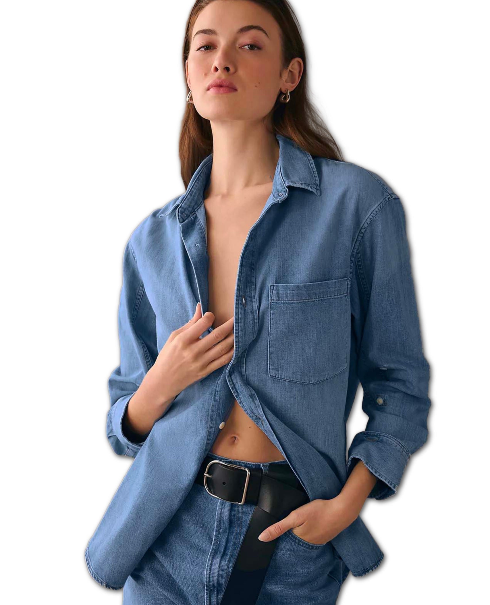 Kayla Shrunken Somerset Indigo Shirt – PINK ARROWS