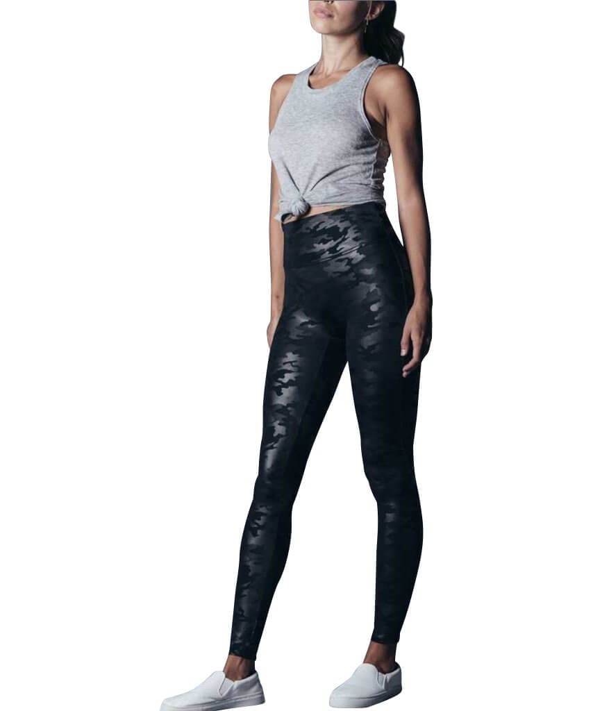 Spanx Women XS Black Faux Leather Camo Leggings Glossy High Waist  Contouring - $35 - From Amy
