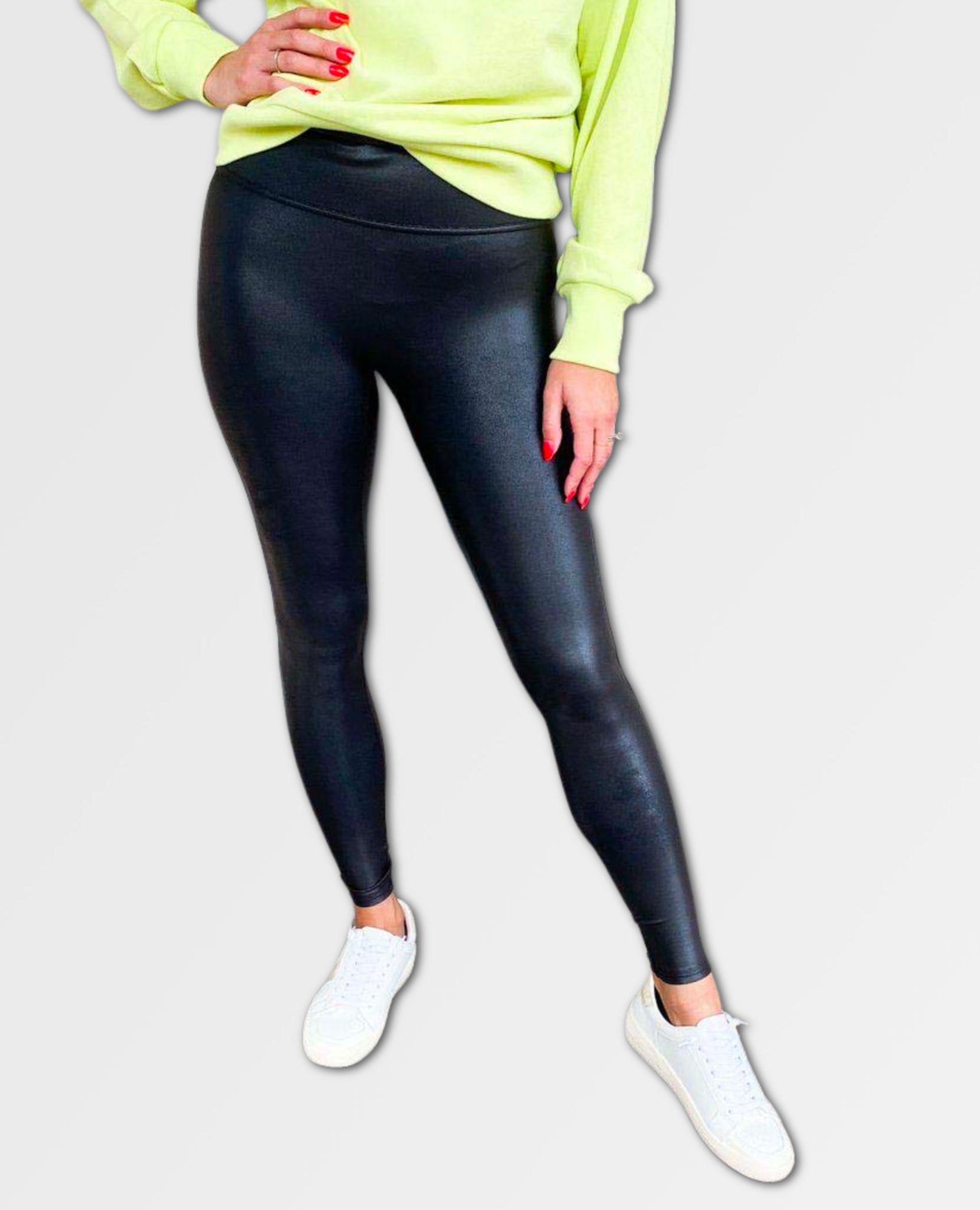 Buy SPANX® Medium Control Faux Leather Moto Shaping Leggings from Next  Germany